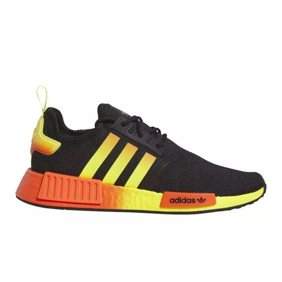 Adidas NMD R1 Men’s Size 11 Casual Running Shoe Black Orange Sneaker Gym Trainer - Picture 1 of 11